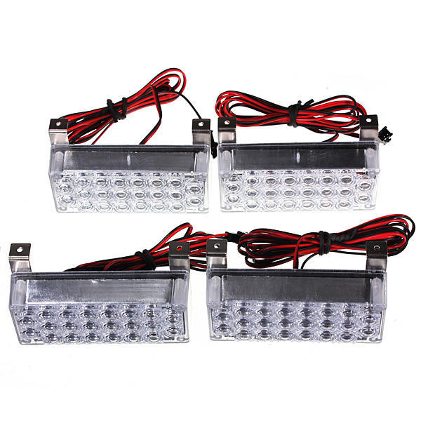 Buy 4pcs 22 X 4 LED 12V Amber Car Vehicle Grille Grill Emergency Light Bars Warning Strobe Lamp