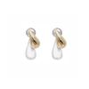 Trendy New 2 In 1 Detachable Stud Earrings for Women Gold Color Water Drop Studs Unusual Earrings Silver Color Metal Earrings