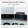2pcs Car Rearview Camera Rain Guards - Thickened Wide-Edge Plastic Protective Cover, Triangle Design Matte Surface
