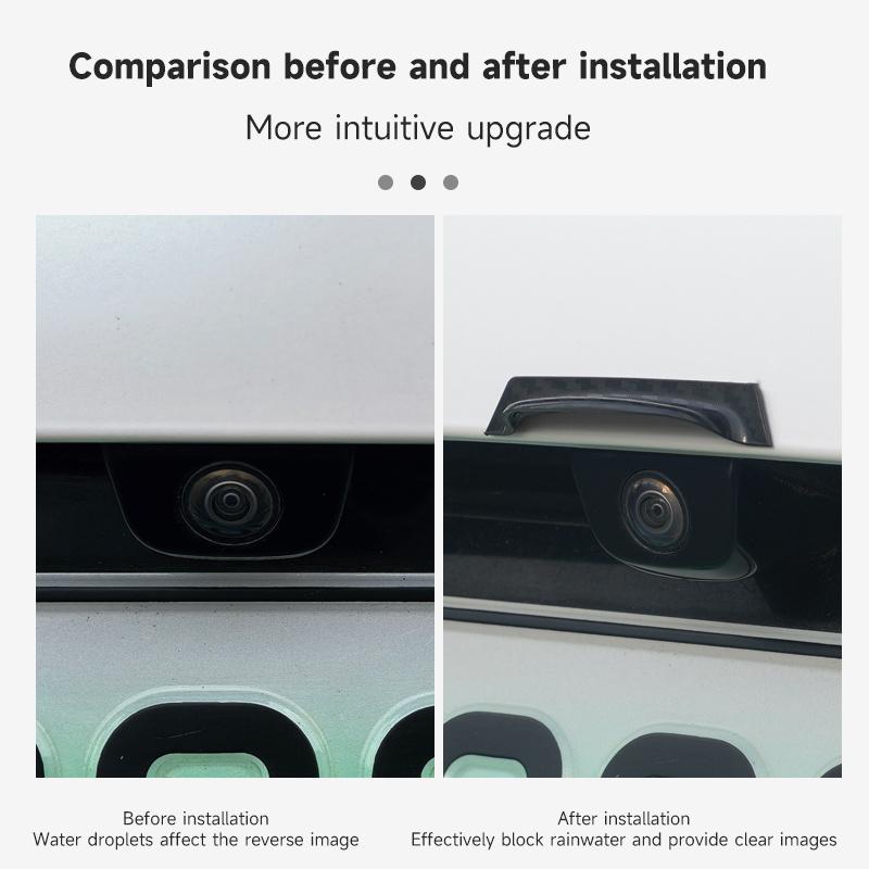 2pcs Car Rearview Camera Rain Guards - Thickened Wide-Edge Plastic Protective Cover, Triangle Design Matte Surface