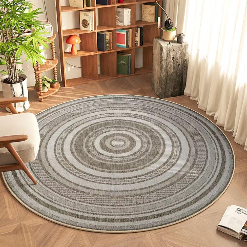 Minimalist Home Round Carpet Textured Surface Print Mat Boho Living Room Study Bedroom Kitchen Indoor and Outdoor Non-slip Rug