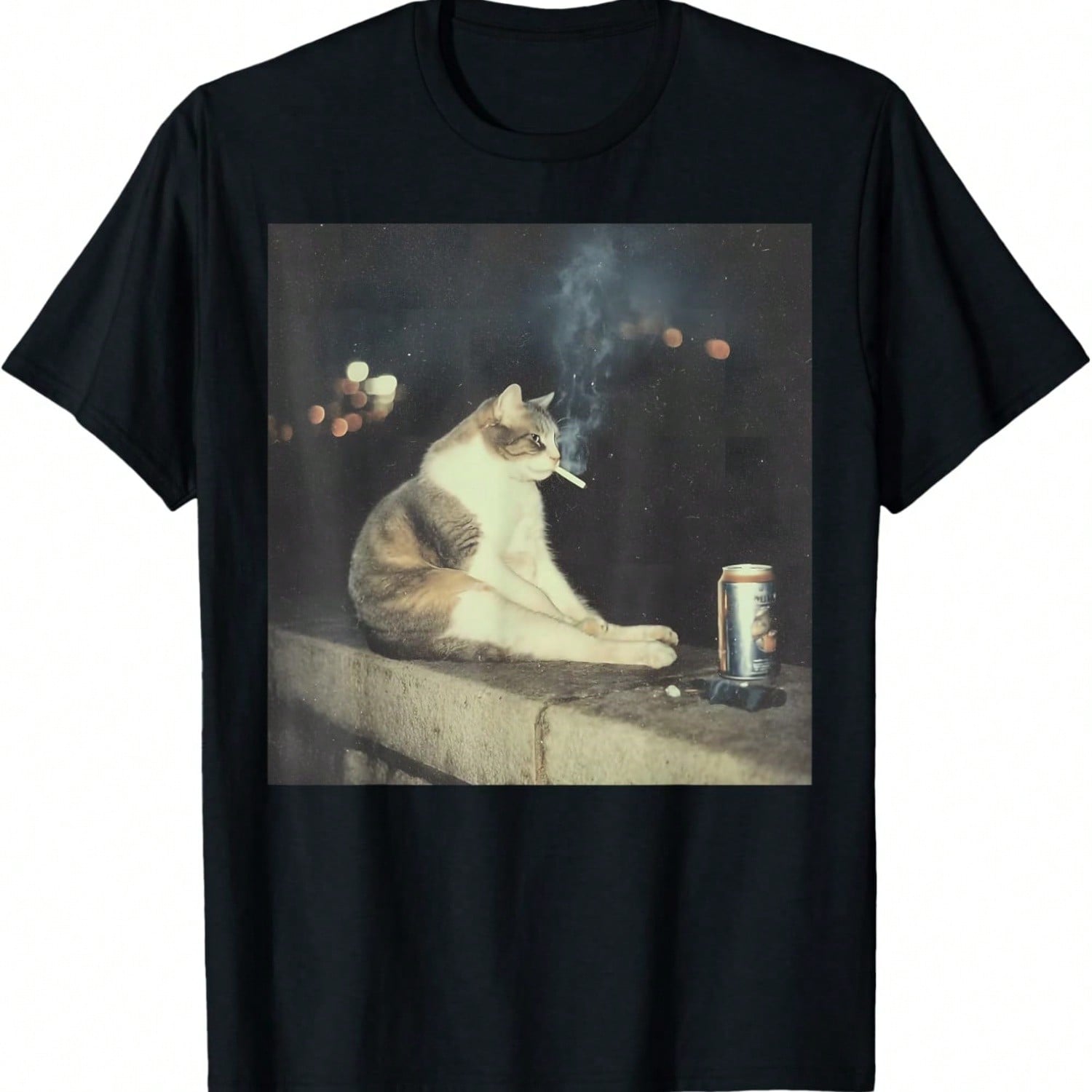 Funny Smoking Cat Cigarette Kitty Gen Z Meme Cat Lover Lover T-Shirt S разноцветный