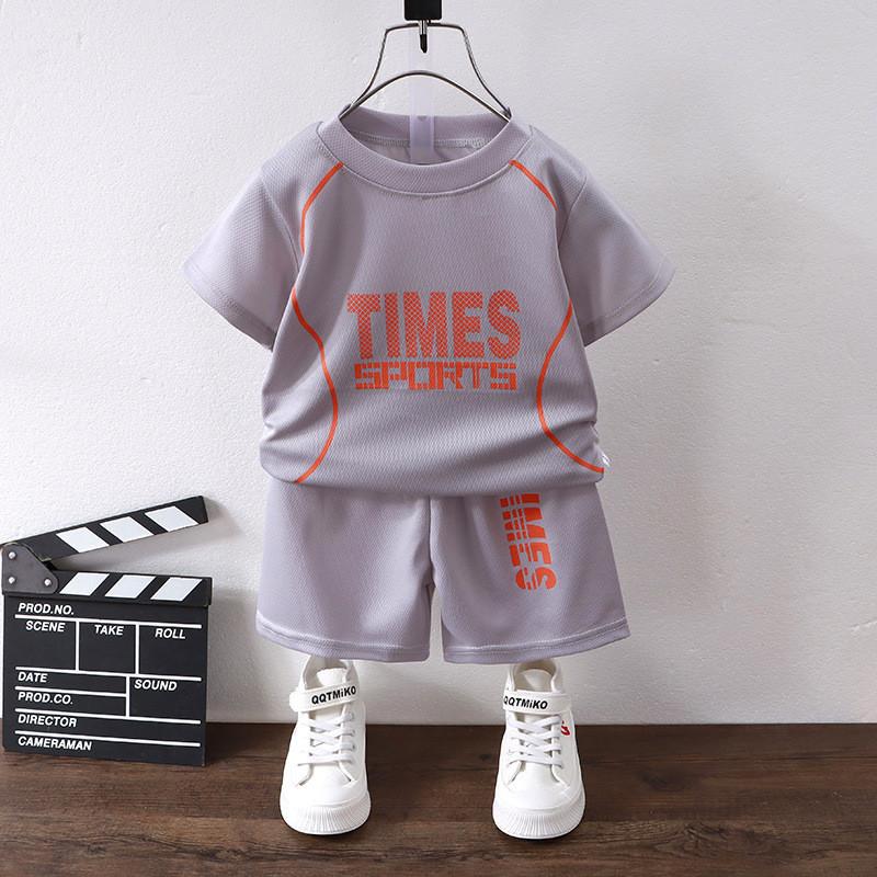 Childrens Sport Set With Short Sleeve Tshirt And Short Pants For Active Kids