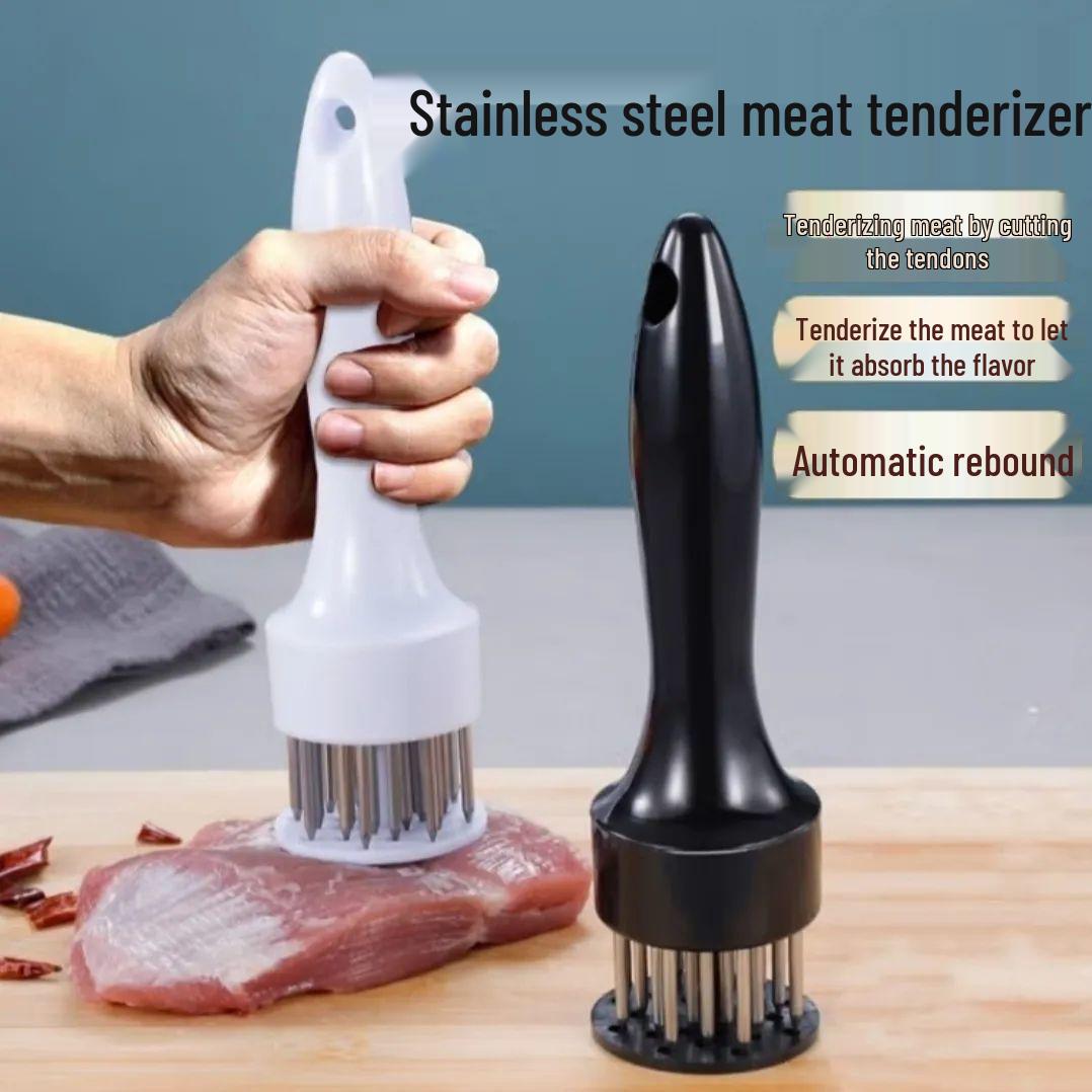 304 Stainless Steel Meat Tenderizer Needle Hammer for Home Use White (16 pins)