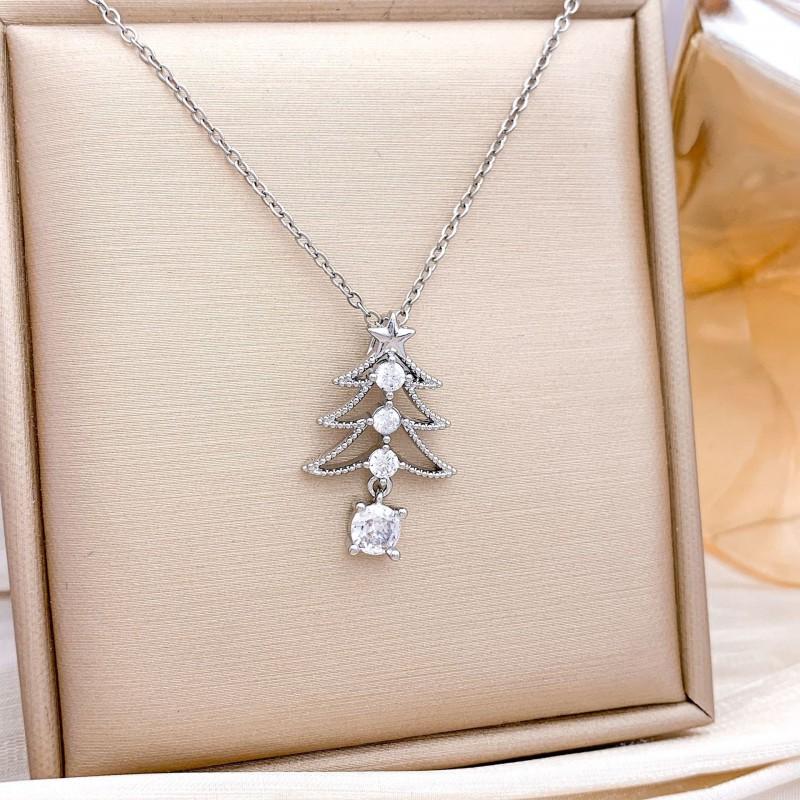 Christmas Necklace Women Titanium Steel Festive Design Trendy Accessory