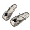 Fashion Crystal Flats Women Slippers Designer Square Toe Slingback Shoes Woman Summer Sandals 2025 Trend Brand Walking Cozy Lady Shoes