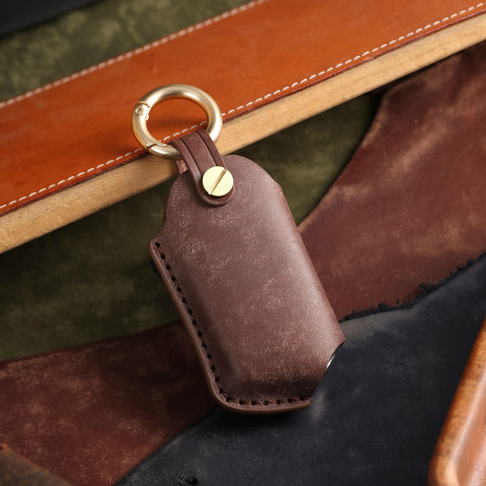 

Suitable for Kia commercial vehicle key set commercial vehicle handmade car high-grade leather shell bag коричневый