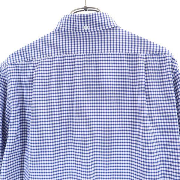 A Bathing Ape Check Pattern Long Sleeve Button Down Shirt Blue Men's Used