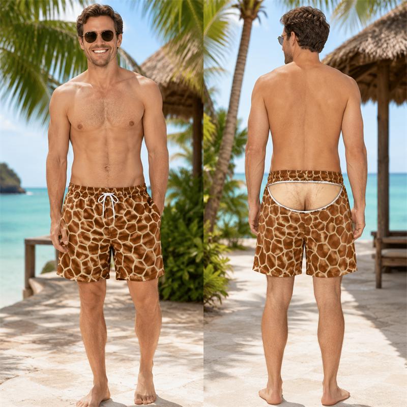 Personalized Funny Men Swim Trunks Gag Gift For Him Big Booty Beach Short Summer Beachshorts Fake Underwear Fashion Board Shorts