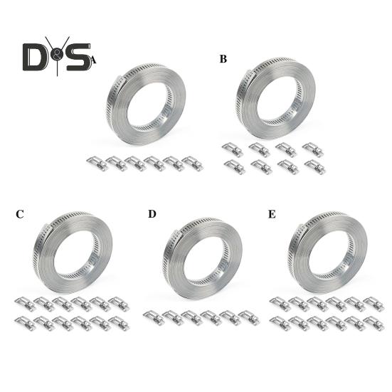 Stainless Steel Pipe Hose Clamps Rustproof Corrosion Resistant Easy To Use Adjustable Throat Clamp Worm Clip Hoop Cable Ties