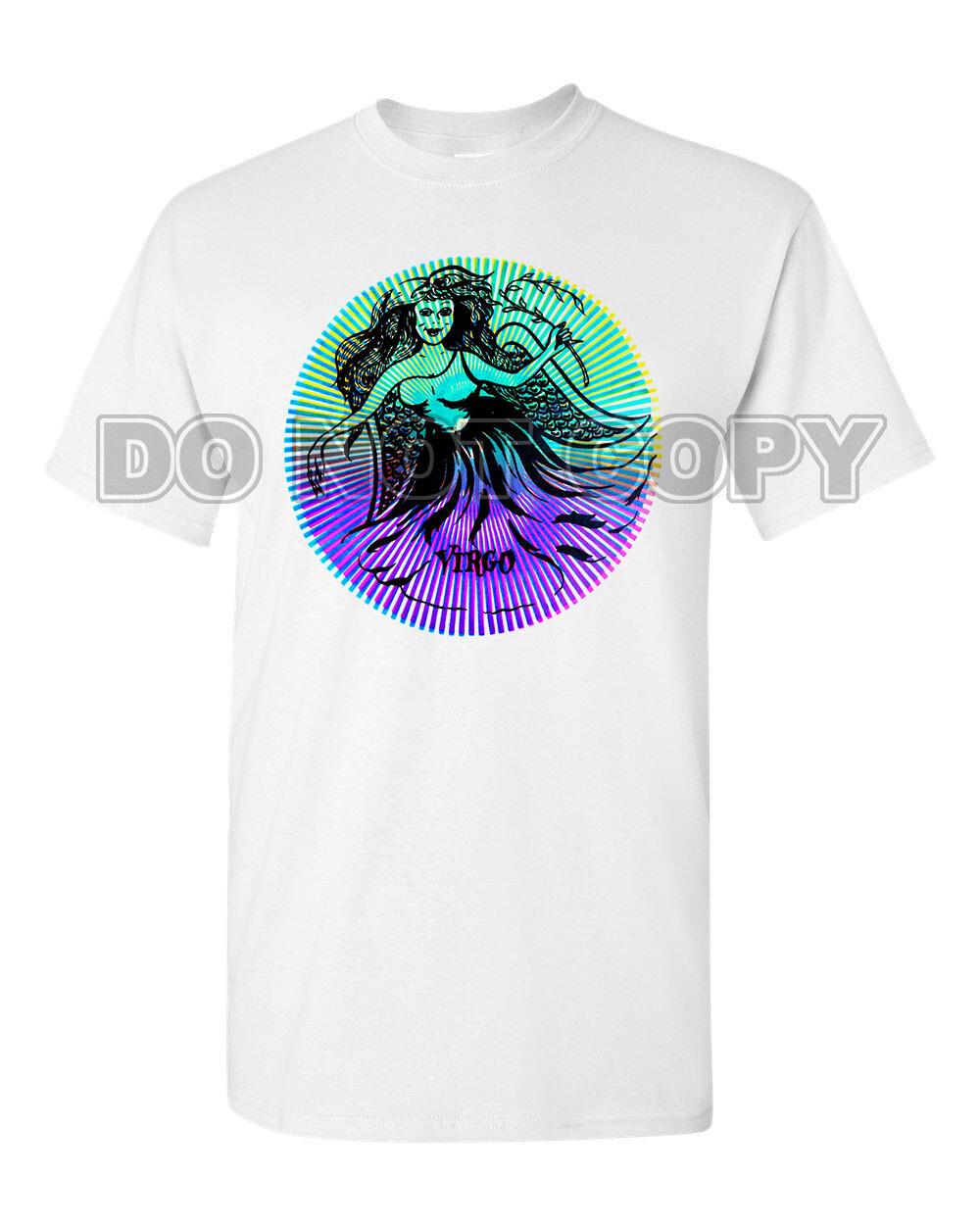 Retro 70 s Style Tee T Shirt Zodiac Virgo Psychedelic Art Men s XXL