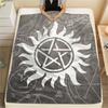 Supernatural Pentagram Symbol,pattern Flannel Blanket, High Quality Comfortable for All Seasons, Home Decor, Warmth and Comfort, Perfect for Gifts.