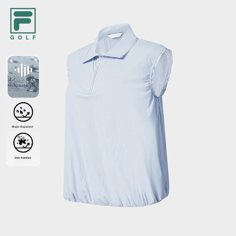 FILA Loose Woven Solid Color Sleeveless Golf Shirt Women tops A11W625723F-LB