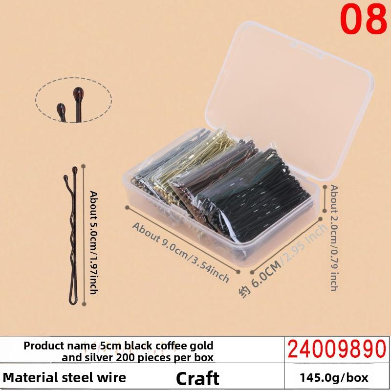 Black Steel Clip Box Contains A Straight Clip for The Bride's Updo Hairstyle Bangs Clip Wavy Hair Clip and Hair Accessory