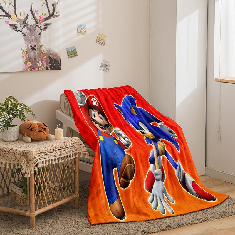 Riman Sonic Series Flannel Fleece Blanket 3D Printed Sofa Blanket Thickened Blanket