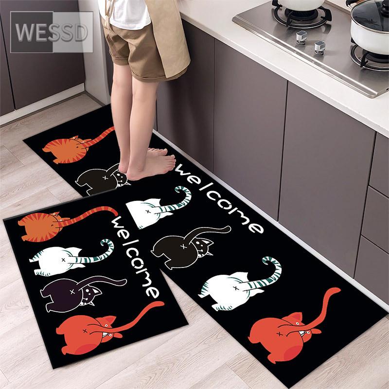 Tappeto Cucina Antiscivolo Moderno Multiuso Camera Corridoio 100% Made In Italy Marrone - 57x40 Cm