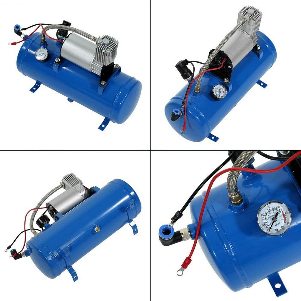 Reifenfüllpumpe Druckpumpe 150psi 12V Luftkompressor mit 6 Liter Reifenfüllpumpe für Lufthorn Zug LKW Wohnmobil Reifen