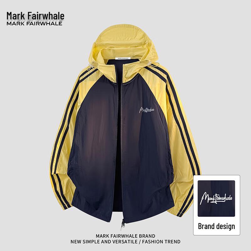 Mark Fairwhale Veste à capuche rayée unisexe pour l'extérieur, protection UV, séchage rapide