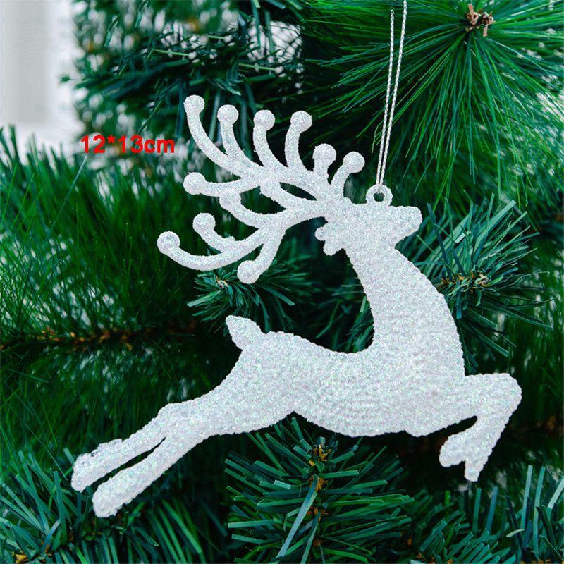 Elegant Christmas Tree Pendant Set With Shimmering Reindeer And Snowflake Baubles