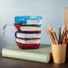Painted Book Mug Novelty 3D Colored Book Glass Cup Decorative Colorful Book Water Cup for Kitchen Drinkware