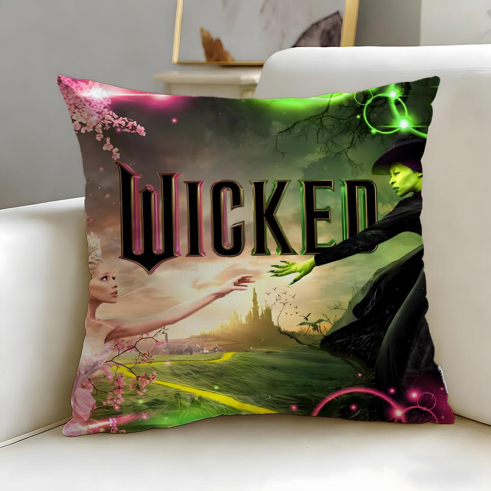 Popular Movie Wicked Part One Cushion Cover Soft & Easy-Wash Pillow Case – Versatile for Couch, Bed, Travel and Office
