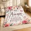 Nana Floral Butterfly Quote Coral Fleece Blanket Grandma Gift