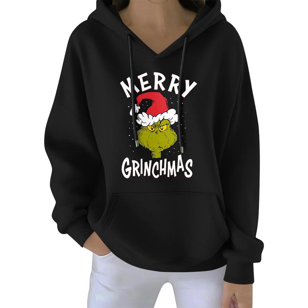 Women's Christmas Hoodie Funny Cute Christmas Holiday Sweatshirt Pullover