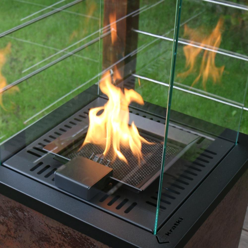 Patio Gas Heater Quartz Sinter Base Panel Oxide Nero Automatic 8,2 kW