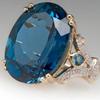 European and American Fashion Double Goose Egg Blue Ring Light Luxury Style High-end Sense