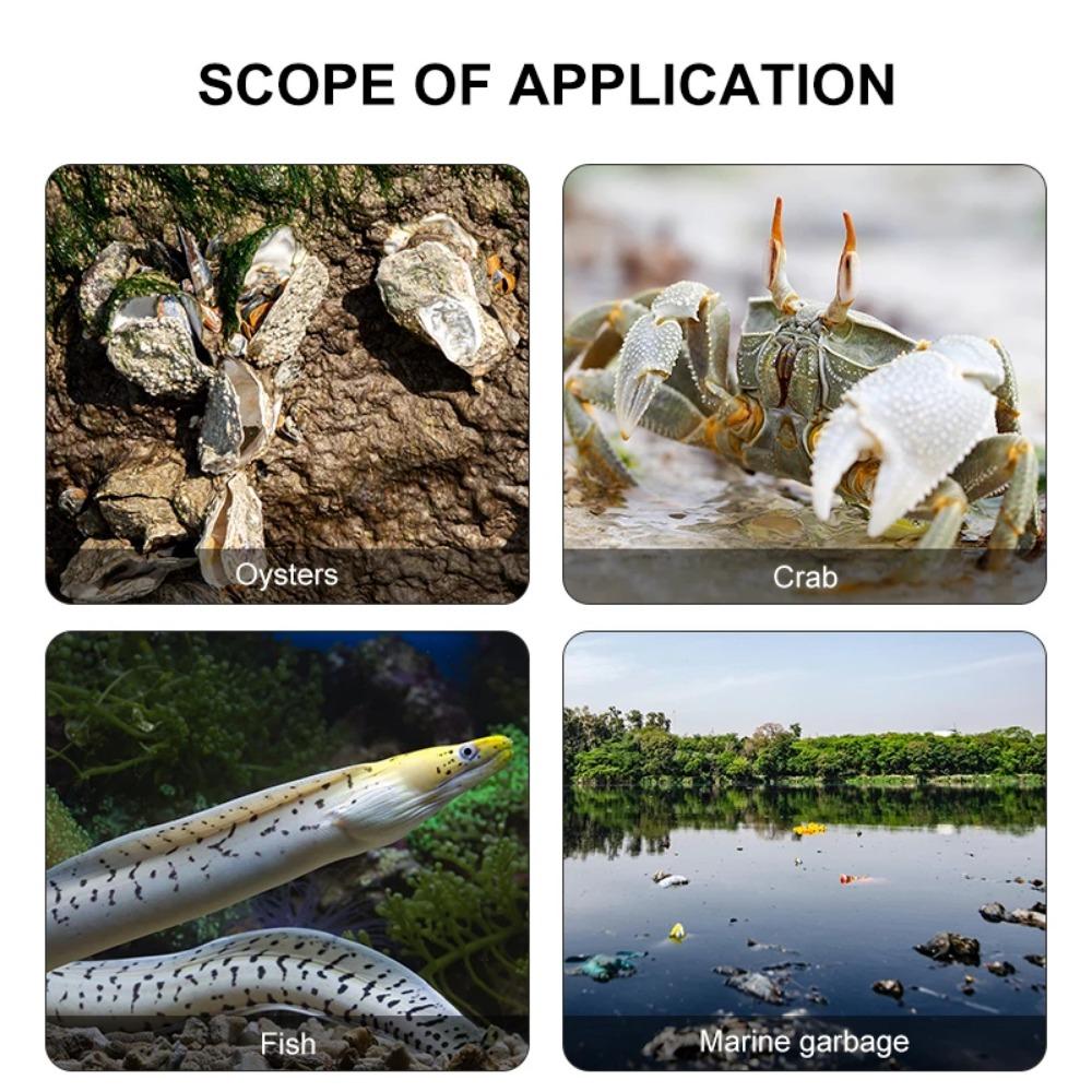 Multi-function Stainless Steel Tongs Red Handle Anti-slip Tooth Clamp of Outdoor Sea Crab Ricefield Eel Fishing Catch Tool