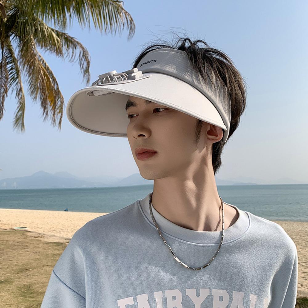 Empty Roof Cooling Fan Hat Usb Charging Peaked Cap New Sun Visor Hat  Men Women