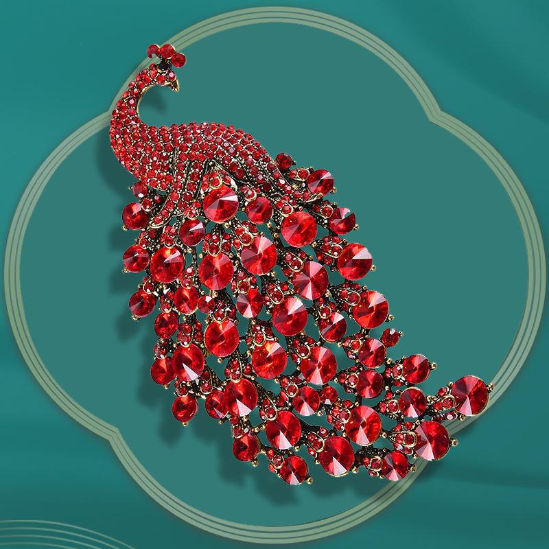 Vintage Luxury Rhinestone Phoenix Brooches Pins For Women Men Retro Wedding Party Jewelry Crystal Animal Fashion Brooch Pin
