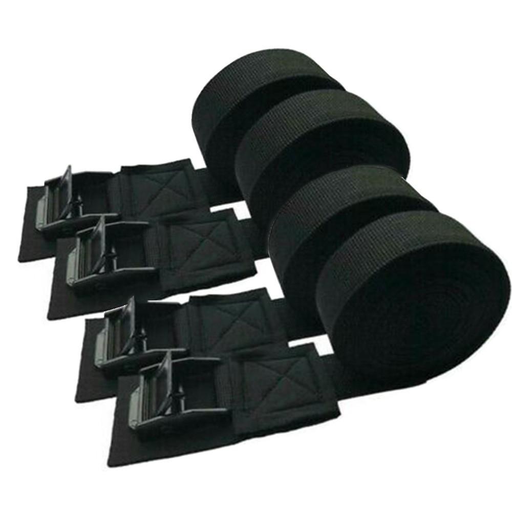 Buckle Car Roof Rack Luggage 4PCS 300x2.5cm 9.8ft Black