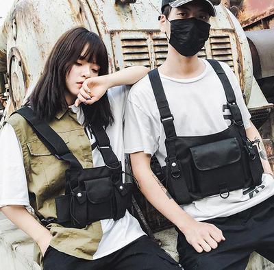 Hong Kong Tactical Hip-Hop Chest Bag: Functional Unisex Vest & Waist Backpack