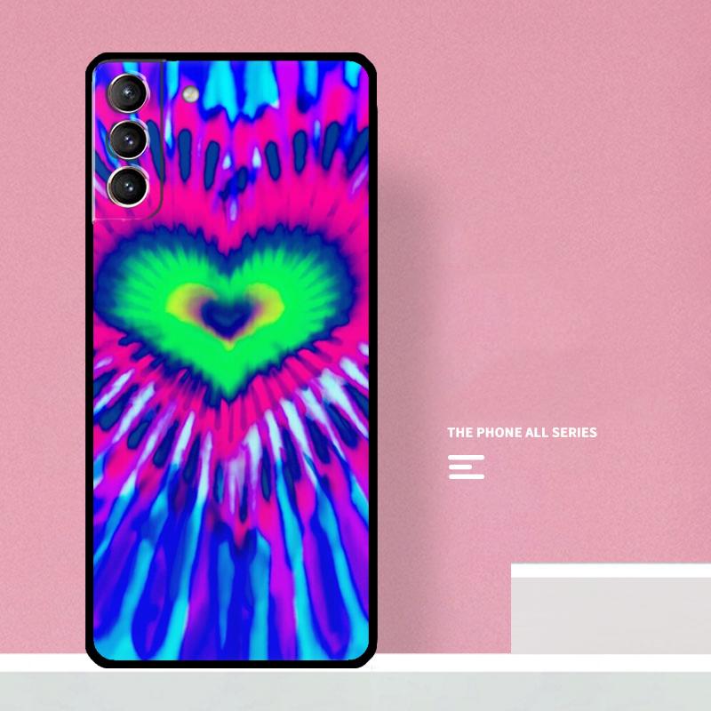 Heart Tie Dye Phone Case For Samsung Galaxy S26 S23 Ultra S20 S21 S22 S24 S25 Plus S10 S25 FE Cover Coque