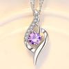 Heavenly Feather Pendant Necklace - Korean Style Crystal Jewelry, Love of the City Collection