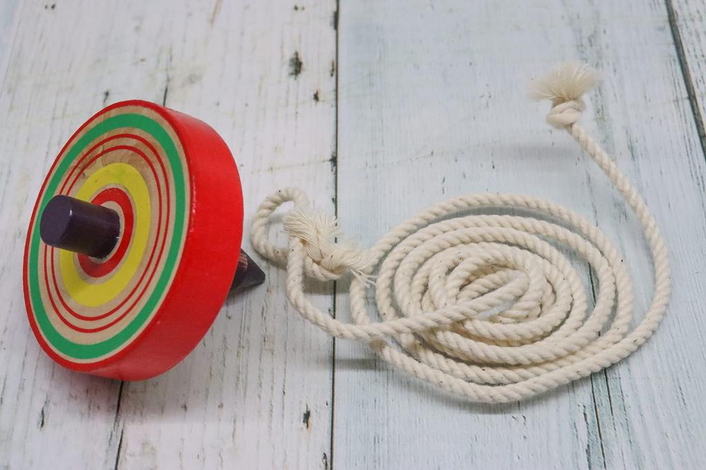 Castle Enterprise Folk Crafts Traditional Wooden Toy Throwing inches Top, 2.5