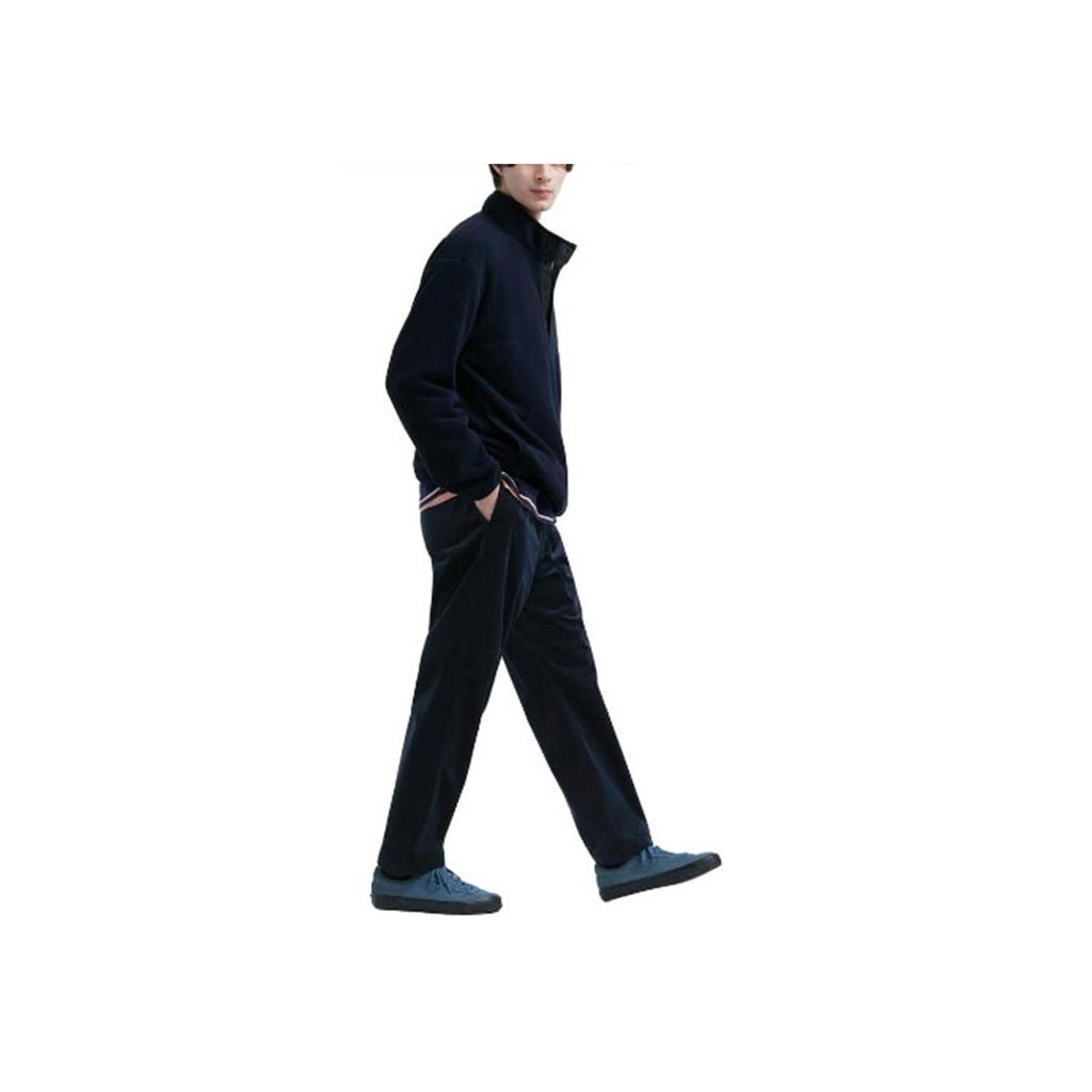 UNIQLO Solid Color Simple Casual Pants Men bottoms Navy 463457-69