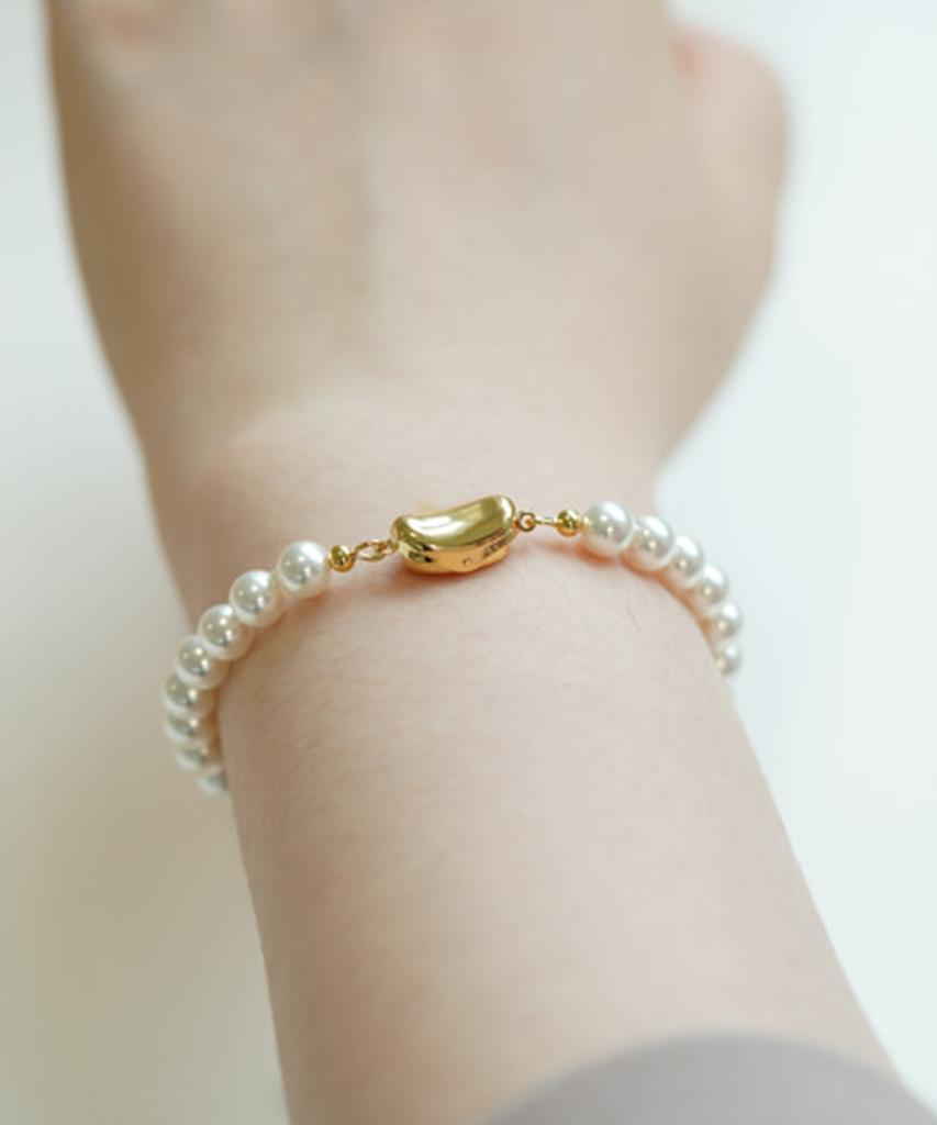 Alleun Swarovski Pearl Bracelet Silver 925 Bold Beans (Type B)