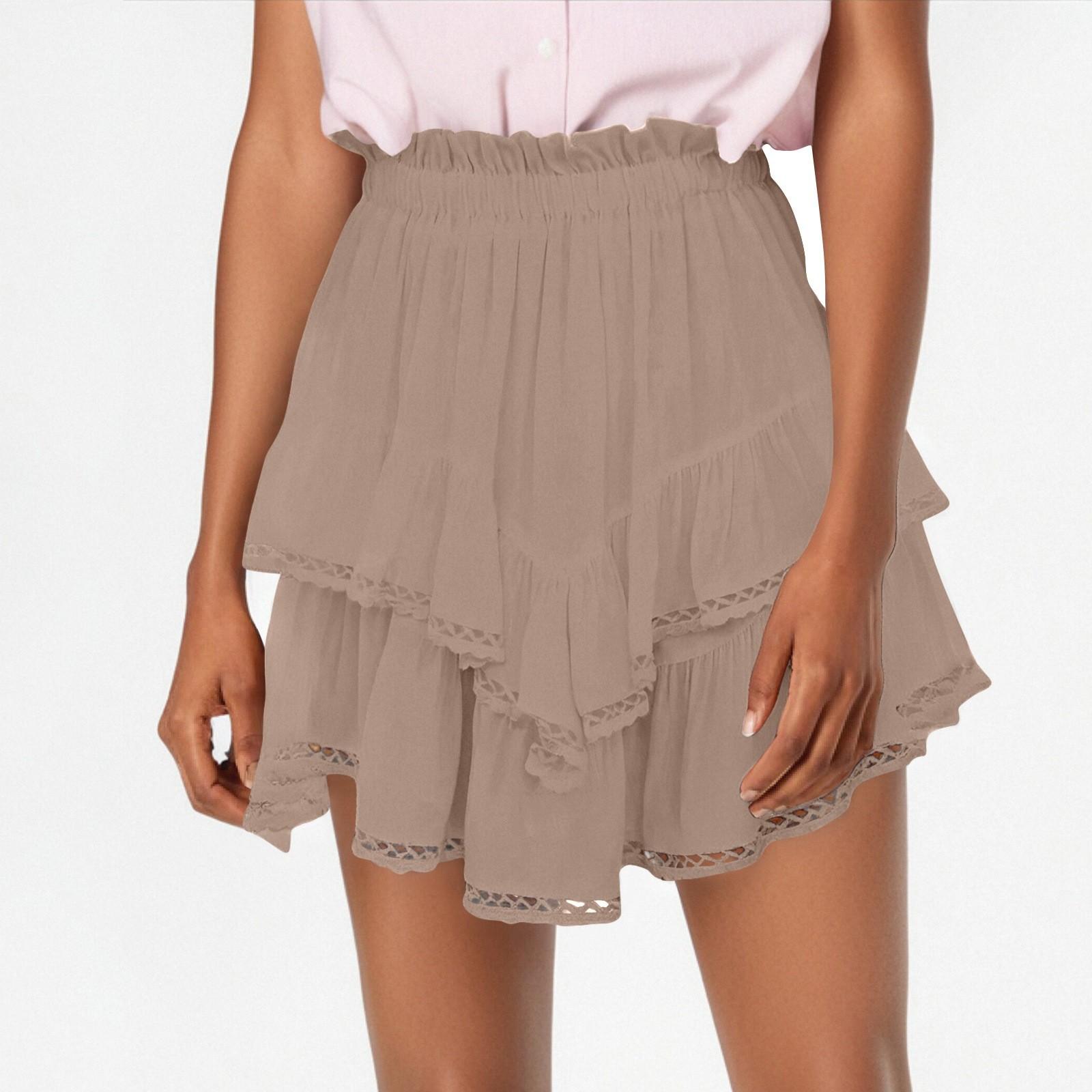 

Женская повседневная юбка в стиле бохо с плиссировкой и высокой талией для гольфа и тенниса XXL хаки