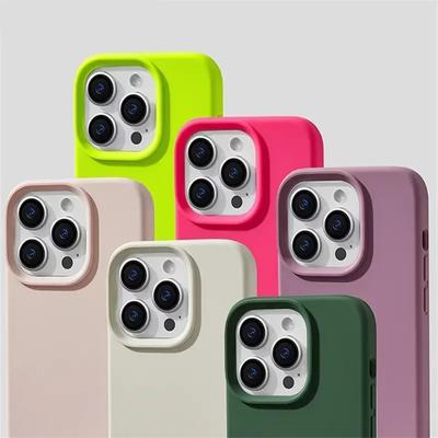 Originalt flytende silikon-telefondeksel for iPhone 13 14Pro 15 15 Pro Max 15Plus 16 16Plus 16Pro Max Kamerabeskyttelsesdeksler