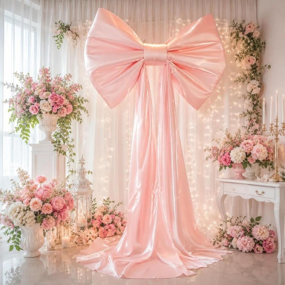 Elegant Large Christmas Bow Ribbon Christmas Wreaths Bow Creative Tree Bow with Long Tails Wedding