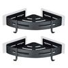 AIMOONSA Drill-Free Shower Corner Shelf - 2 Pieces, Matte Black Aluminum, 22.5×22.5 Cm