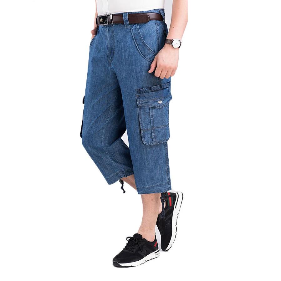 Mens longer length denim shorts Clearance