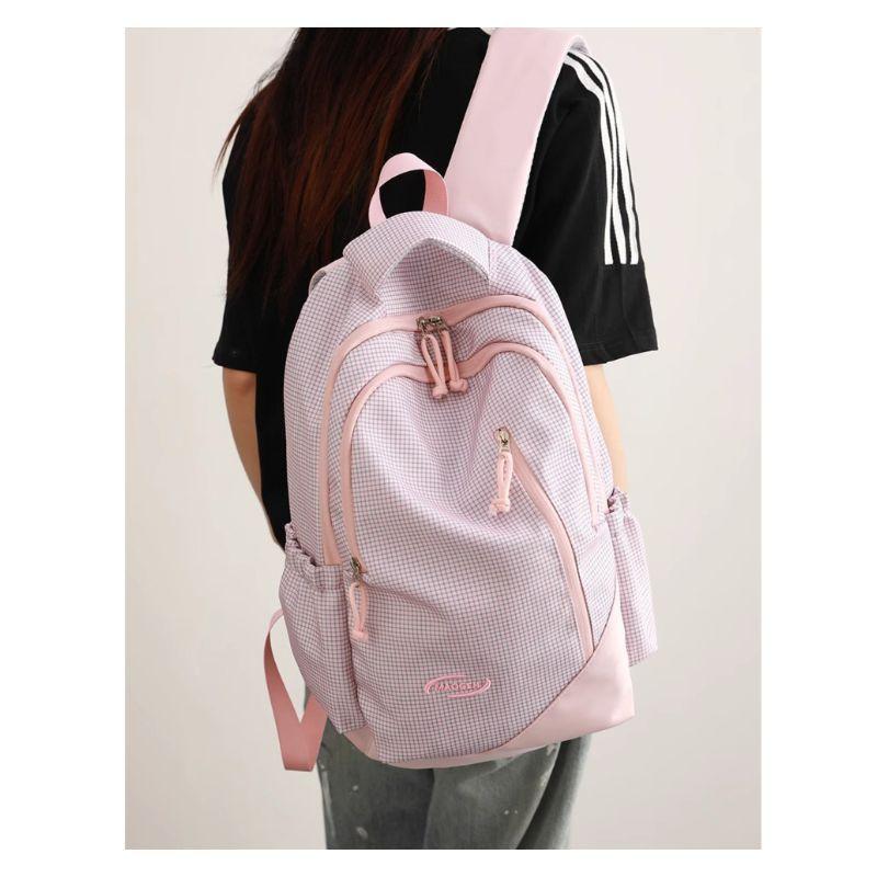 Schoolbag simple casual backpack women's 1011 new trendy high-value versatile college student schoolbag lightweight travel backpack
