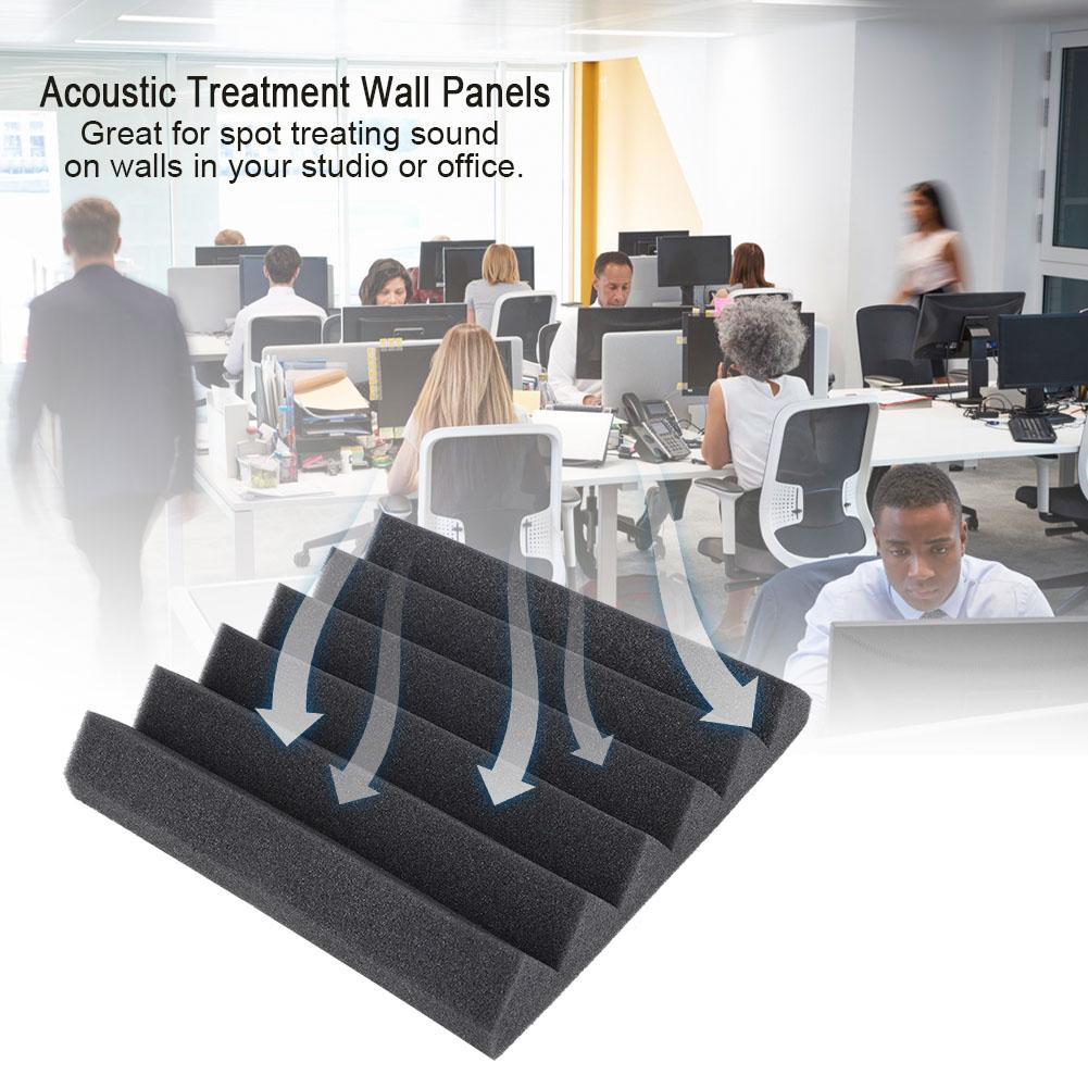 Acoustic Panel Studio Foam Wedge DIY Installation Sound Absorption Wall Panels Black