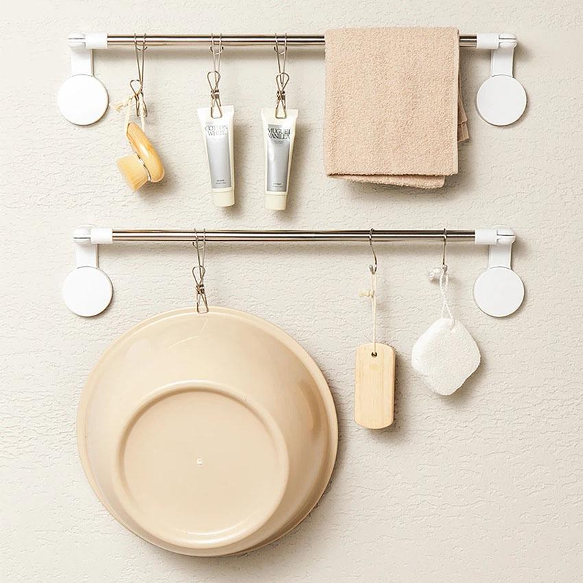 Space-Saving Multi-Purpose Hanging Stainless Steel Clip 4P Silver