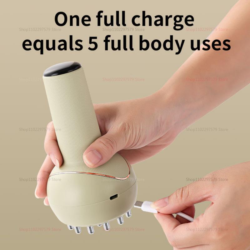 Electric Meridian Brush Scrapping Microcurrent Vibration Red Light Hot Compress Body Slimming Cellulite Massager Health Care