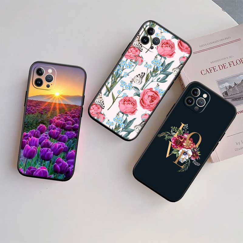 NH24 Flowers rose Pink New High-End Shell Phone Case for iPhone SE X XS XR 16E 17 11 Pro Max 8 7 6 6s Plus Air