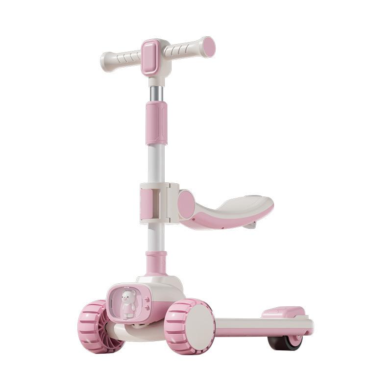 Outdoor New Riding Scooter Big Model Teenage Mobility Scooter Flash Toy Car Folding 2-In-1 Multi-Function Pedal Scooter Folding